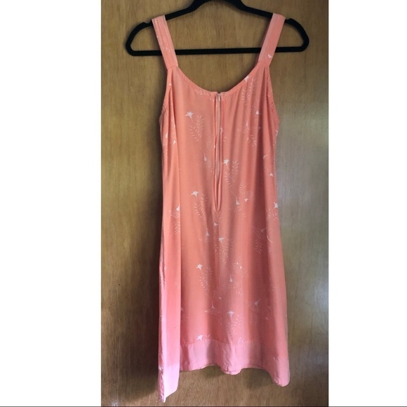Vintage 90’s Peach Sundress with White Floral Print Sz Med - Picture 2 of 13